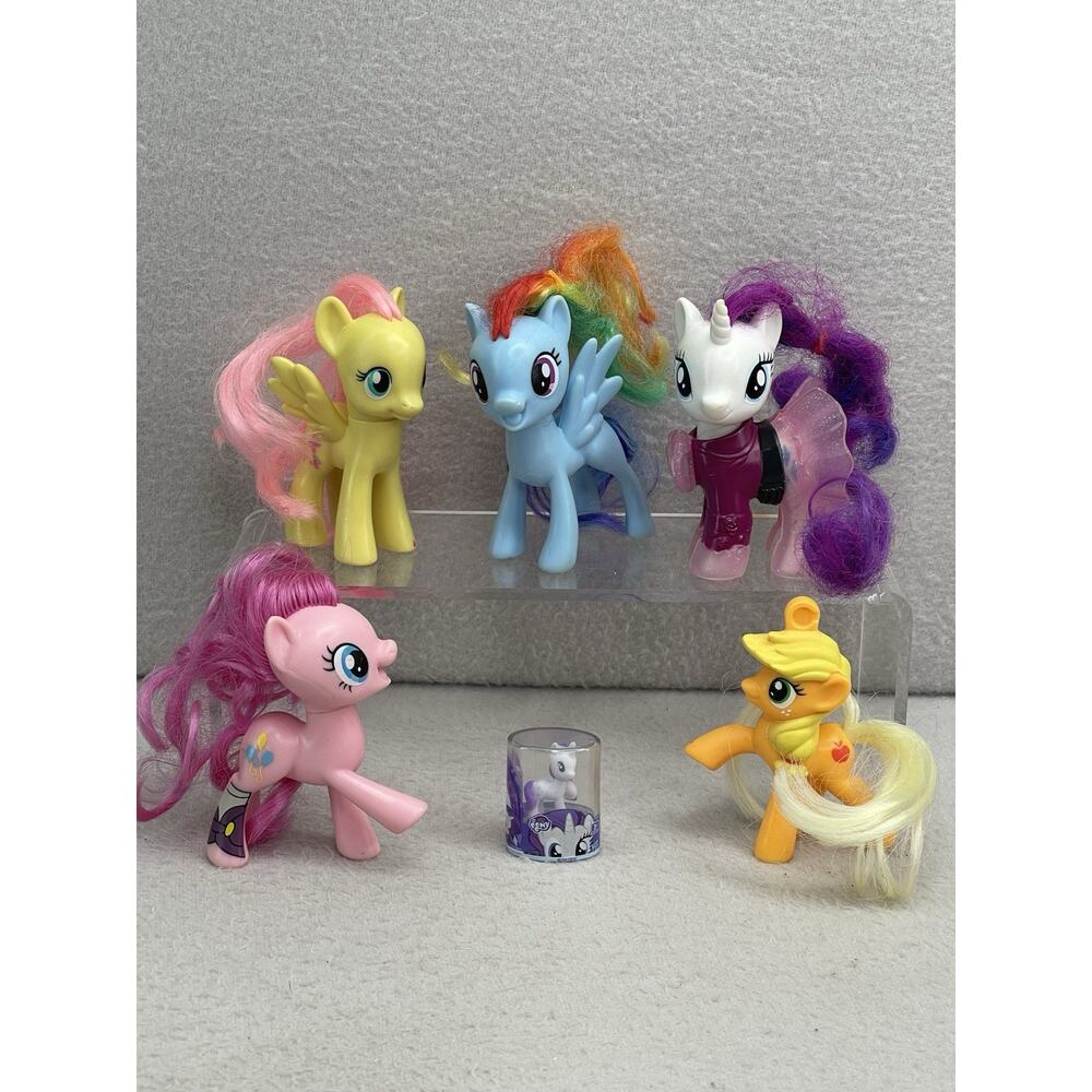 My Little Pony Figure Lot Fluttershy Rainbow Dash Rarity Pinkie Applejack